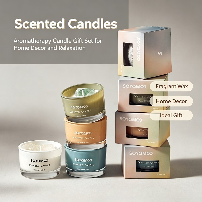 Home Fragrance Non Toxic - 1 Stück Kristall-Duftkerze, langanhaltender Raumduft, aus